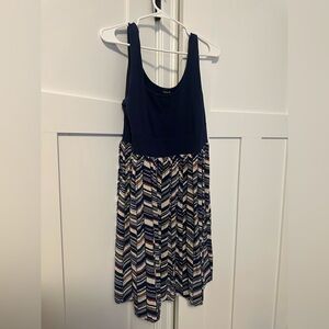 Torrid Black and Multicolor Chevron Midi Dress